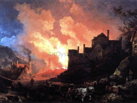 Coalbrookdale by Night by Philip Jacques De Loutherbourg - Hand-Painted Oil Painting on Canvas Online Sale