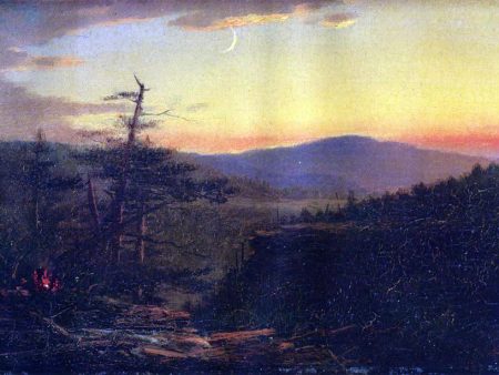 Catskill Mountains at Sunset by John Adams Parker - Hand-Painted Oil Painting on Canvas For Discount