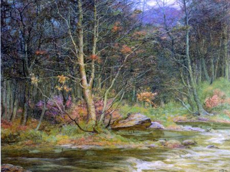 A Woodland Rivulet by Edward Steel Harper - Hand-Painted Oil Painting on Canvas Fashion