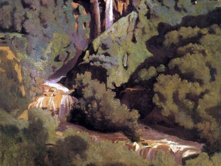 Cascade of Terni by Jean-Baptiste-Camille Corot - Hand-Painted Oil Painting on Canvas on Sale