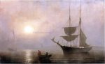 A Ship in a Fog, Gloucester Harbor by Fitz Hugh Lane - Hand-Painted Oil Painting on Canvas For Cheap