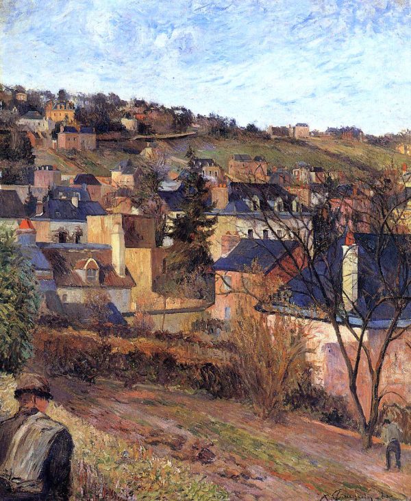 Blue Roofs, Rouen by Paul Gauguin - Hand-Painted Oil Painting on Canvas For Sale