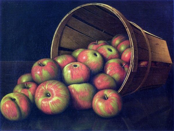 Basket of Apples by Levi Wells Prentice - Hand-Painted Oil Painting on Canvas Online Hot Sale