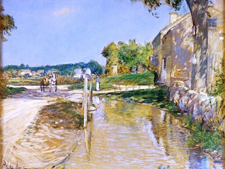 A Country Road by Frederick Childe Hassam - Hand-Painted Oil Painting on Canvas Discount