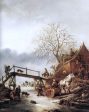 A Winter Scene by Isaac Van Ostade - Hand-Painted Oil Painting on Canvas For Discount