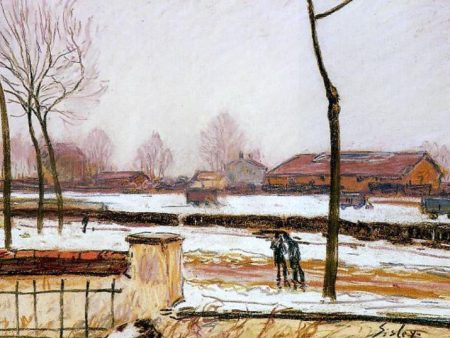 Winter Landscape, Moret by Alfred Sisley - Hand-Painted Oil Painting on Canvas Online Hot Sale