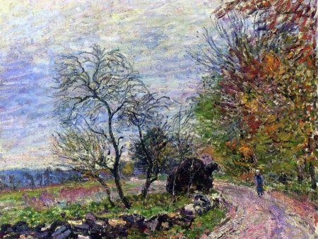 Along the woods in Autumn by Alfred Sisley - Hand-Painted Oil Painting on Canvas Supply