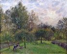 Apple Trees and Poplars at Sunset by Camille Pissarro - Hand-Painted Oil Painting on Canvas Discount