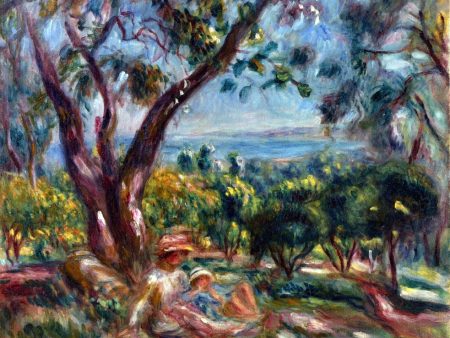 Cagnes Landscape with Woman and Child by Pierre Auguste Renoir - Hand-Painted Oil Painting on Canvas Supply