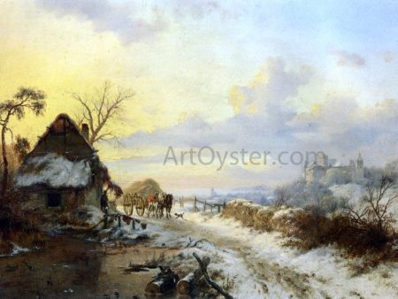 A Winter s Day by Frederk M Kruseman - Hand-Painted Oil Painting on Canvas Fashion