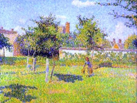 Woman in an Orchard, Spring Sunshine in a Field, Eragny by Camille Pissarro - Hand-Painted Oil Painting on Canvas Online Hot Sale