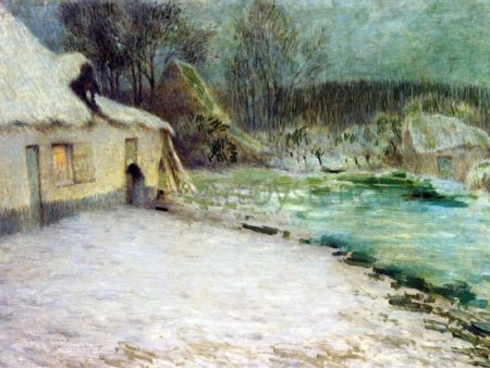 A Snowy Evening, Etaples by Henri Le Sidaner - Hand-Painted Oil Painting on Canvas Discount