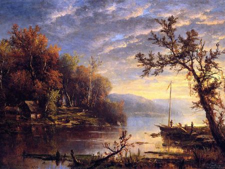 Autumn on the Hudson by Marie-Francois-Regis Gignoux - Hand-Painted Oil Painting on Canvas For Discount