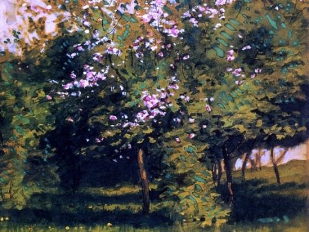 Blossoming Trees by Frederick Childe Hassam - Hand-Painted Oil Painting on Canvas Online now