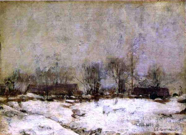 Winter Landscape, Cincinnati by John Twachtman - Hand-Painted Oil Painting on Canvas For Discount