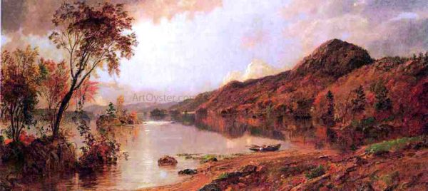 Autumn by the Lake by Jasper Francis Cropsey - Hand-Painted Oil Painting on Canvas For Cheap