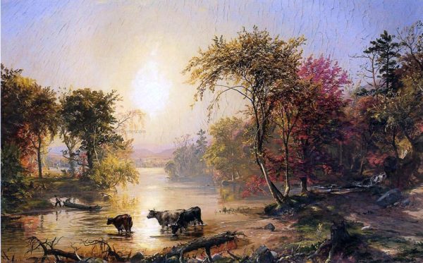 Autumn in America (also known as The Susquehanna River) by Jasper Francis Cropsey - Hand-Painted Oil Painting on Canvas Cheap