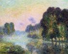 By the Eure River - Fog Effect by Gustave Loiseau - Hand-Painted Oil Painting on Canvas on Sale