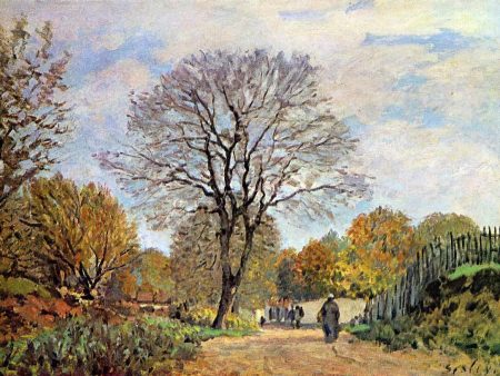 A Road in Seine-et-Marne by Alfred Sisley - Hand-Painted Oil Painting on Canvas Hot on Sale