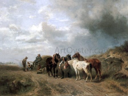 Auf Dem Felde by Ludwig Hartmann - Hand-Painted Oil Painting on Canvas Supply