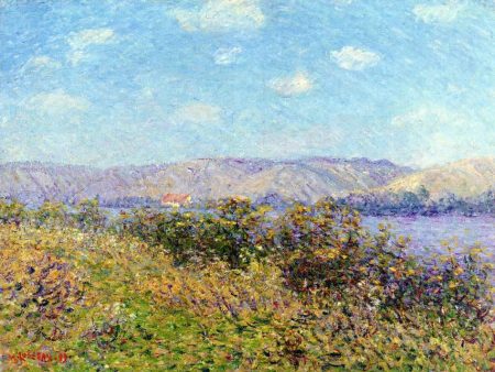 Banks of the Seine in Summer, Tournedos-sur-Seine by Gustave Loiseau - Hand-Painted Oil Painting on Canvas For Sale