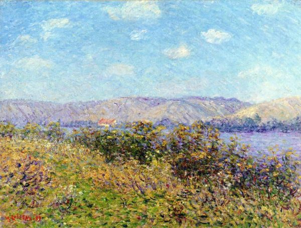 Banks of the Seine in Summer, Tournedos-sur-Seine by Gustave Loiseau - Hand-Painted Oil Painting on Canvas For Sale