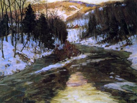 Winter Stream by George Gardner Symons - Hand-Painted Oil Painting on Canvas For Sale