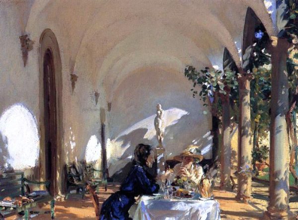 Breakfast in the Loggia by John Singer Sargent - Hand-Painted Oil Painting on Canvas For Discount