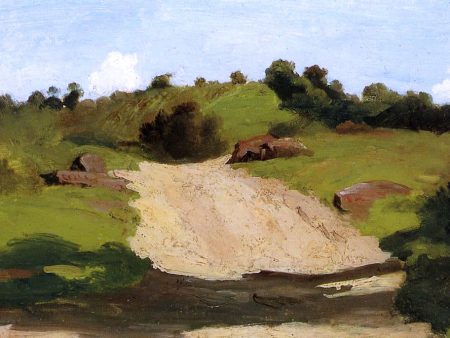 A Rising Path by Jean-Baptiste-Camille Corot - Hand-Painted Oil Painting on Canvas on Sale