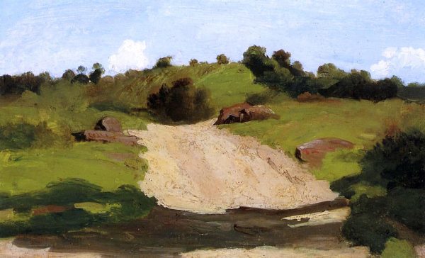 A Rising Path by Jean-Baptiste-Camille Corot - Hand-Painted Oil Painting on Canvas on Sale