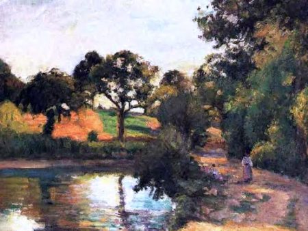 Bridge at Montfoucault by Camille Pissarro - Hand-Painted Oil Painting on Canvas Hot on Sale