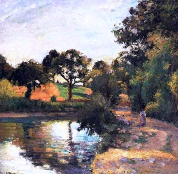 Bridge at Montfoucault by Camille Pissarro - Hand-Painted Oil Painting on Canvas Hot on Sale