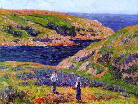 Cliffs at Clohars, Carnoet by Henri Moret - Hand-Painted Oil Painting on Canvas Online now