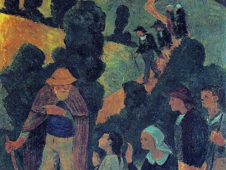 Bretons on a Path by Paul Serusier - Hand-Painted Oil Painting on Canvas Fashion