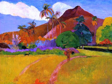 Mountains in Tahiti by Paul Gauguin - Hand-Painted Oil Painting on Canvas Cheap