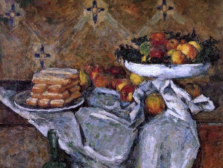 Compotier and Plate of Biscuits by Paul Cezanne - Hand-Painted Oil Painting on Canvas Cheap