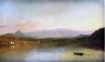 Boaters on a Lake by Jasper Francis Cropsey - Hand-Painted Oil Painting on Canvas For Discount