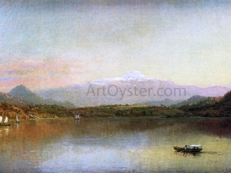 Boaters on a Lake by Jasper Francis Cropsey - Hand-Painted Oil Painting on Canvas For Discount