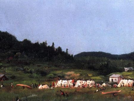 Camp Scene at Grand Portage by Eastman Johnson - Hand-Painted Oil Painting on Canvas Sale