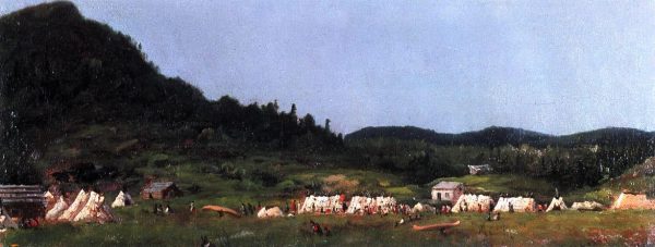 Camp Scene at Grand Portage by Eastman Johnson - Hand-Painted Oil Painting on Canvas Sale