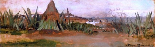 A View of Tangiers by Maurice Bompard - Hand-Painted Oil Painting on Canvas Fashion