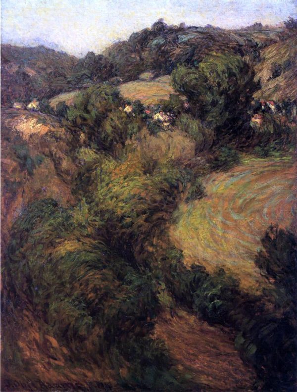 Across the Valley by John Ottis Adams - Hand-Painted Oil Painting on Canvas For Cheap