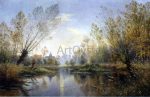 Autumn Evening (also known as Moonrise over the Suippe) by Armand Guery - Hand-Painted Oil Painting on Canvas For Cheap