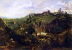 Bourg en Auvergne by Theodore Rousseau - Hand-Painted Oil Painting on Canvas For Discount