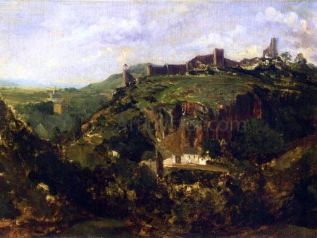 Bourg en Auvergne by Theodore Rousseau - Hand-Painted Oil Painting on Canvas For Discount