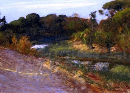 An outlet of the Fosano Canal by Giulio Aristide Sartorio - Hand-Painted Oil Painting on Canvas Online