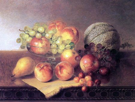 Tabletop Still Life with Fruit by Robert Spear Dunning - Hand-Painted Oil Painting on Canvas For Sale