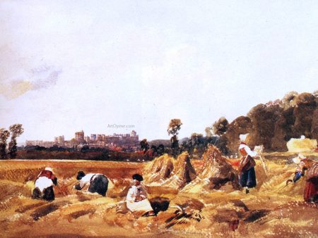 Cornfield, Windsor by Peter De Wint - Hand-Painted Oil Painting on Canvas Fashion