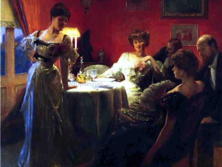 A Supper Party by Julius LeBlanc Stewart - Hand-Painted Oil Painting on Canvas Hot on Sale