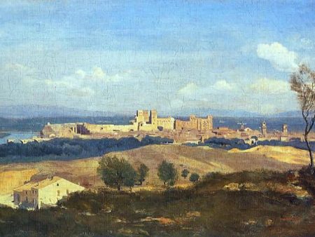 Avignon Seen from Villenueve-les-Avignon by Jean-Baptiste-Camille Corot - Hand-Painted Oil Painting on Canvas Sale